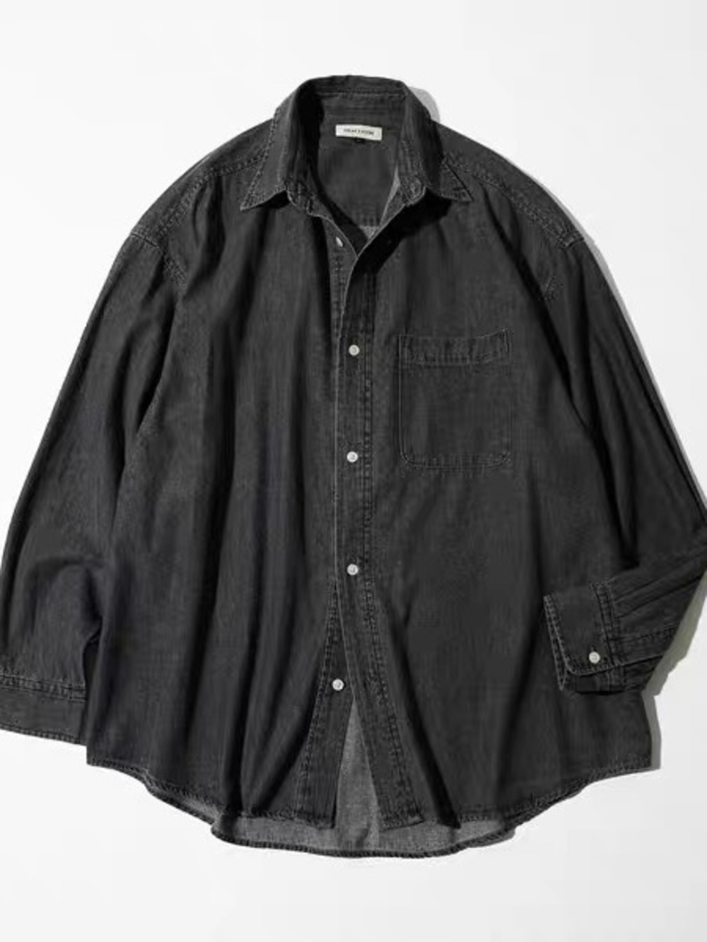 Dark Gray Button-Down Shirt Jacket
